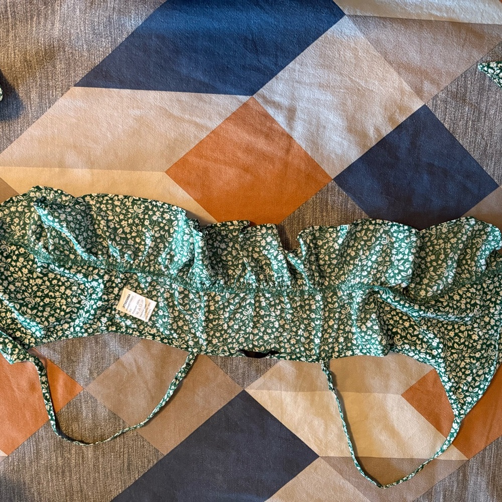 Floral Green Crop Top